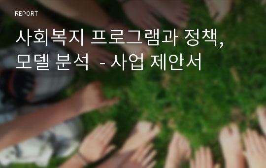 사회복지 프로그램과 정책, 모델 분석  - 사업 제안서