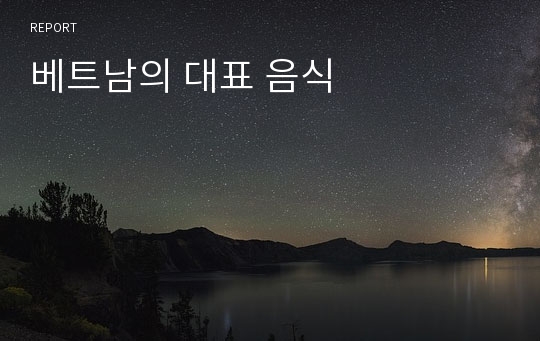 베트남의 대표 음식