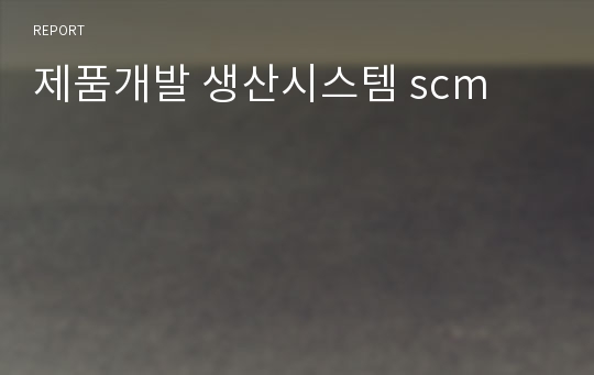 제품개발 생산시스템 scm