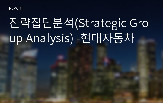 전략집단분석(Strategic Group Analysis) -현대자동차