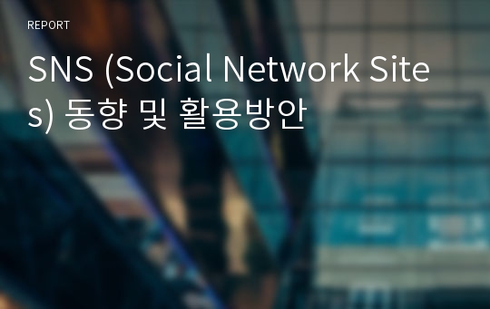 SNS (Social Network Sites) 동향 및 활용방안