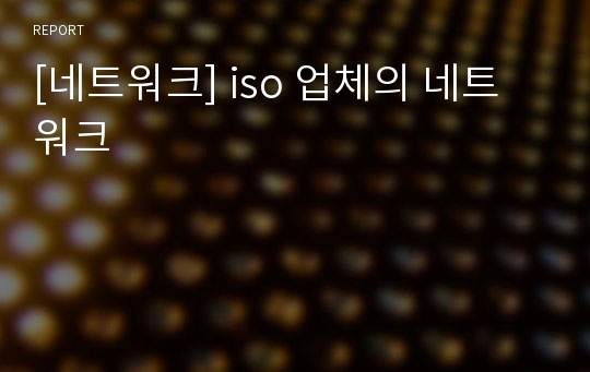 [네트워크] iso 업체의 네트워크