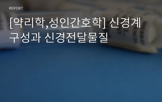 [약리학,성인간호학] 신경계 구성과 신경전달물질