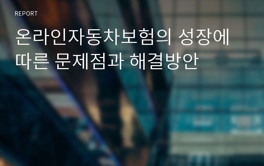 온라인자동차보험의 성장에 따른 문제점과 해결방안