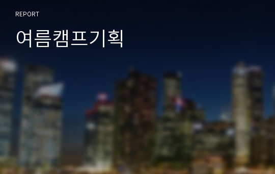 여름캠프기획