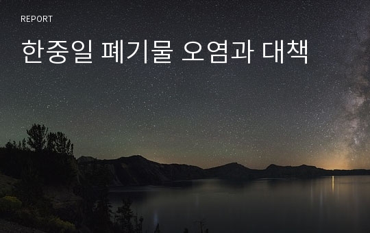 한중일 폐기물 오염과 대책