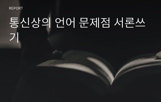 통신상의 언어 문제점 서론쓰기