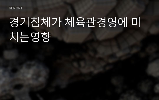 경기침체가 체육관경영에 미치는영향