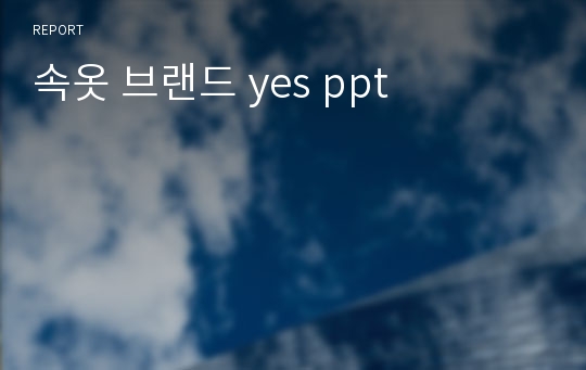 속옷 브랜드 yes ppt