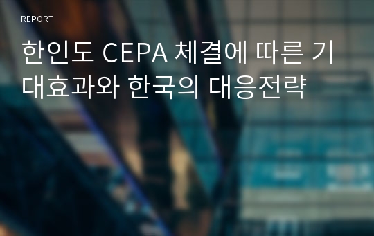 한인도 CEPA 체결에 따른 기대효과와 한국의 대응전략