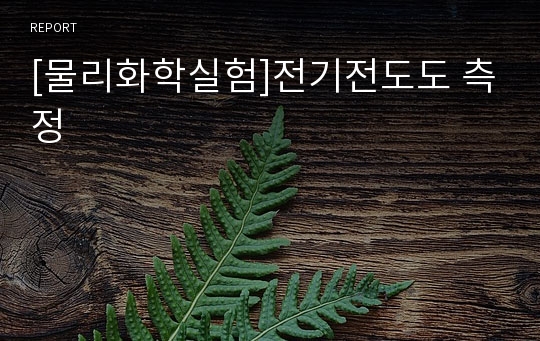 [물리화학실험]전기전도도 측정