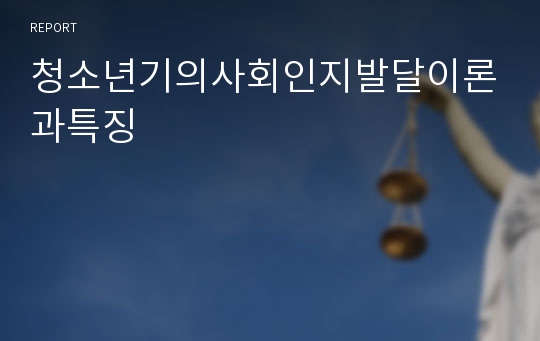 청소년기의사회인지발달이론과특징