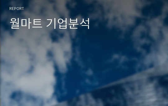 월마트 기업분석