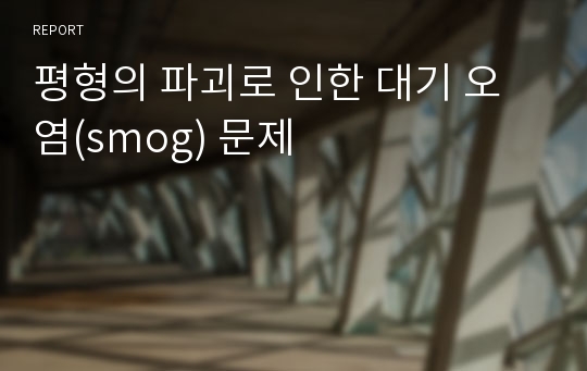 평형의 파괴로 인한 대기 오염(smog) 문제