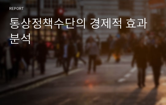 통상정책수단의 경제적 효과 분석