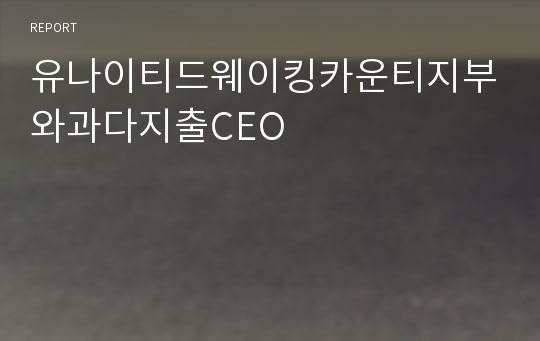 유나이티드웨이킹카운티지부와과다지출CEO