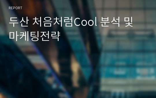 두산 처음처럼Cool 분석 및 마케팅전략