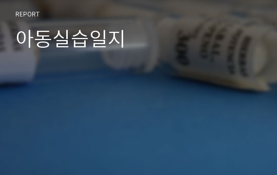 아동실습일지