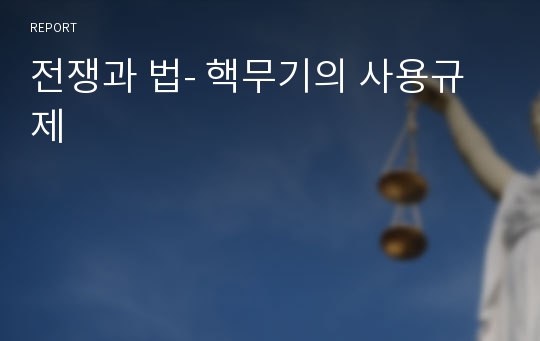 전쟁과 법- 핵무기의 사용규제