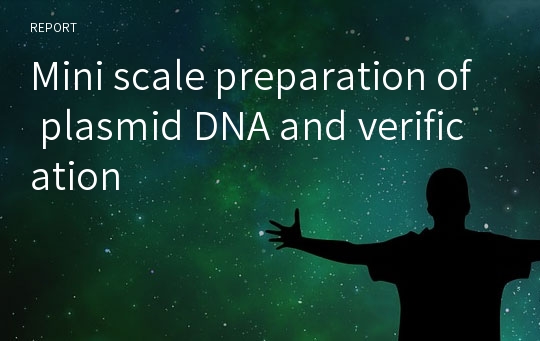 Mini scale preparation of plasmid DNA and verification