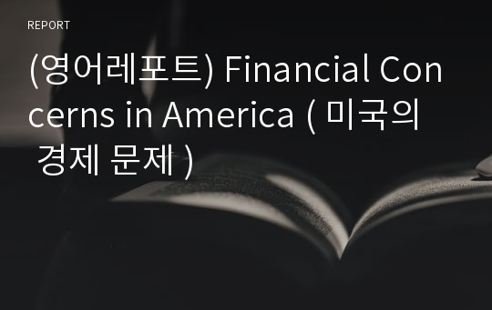 (영어레포트) Financial Concerns in America ( 미국의 경제 문제 )