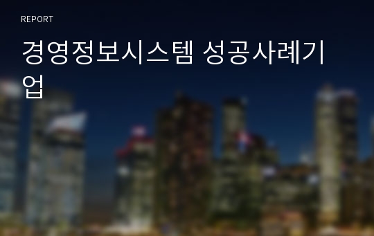 경영정보시스템 성공사례기업