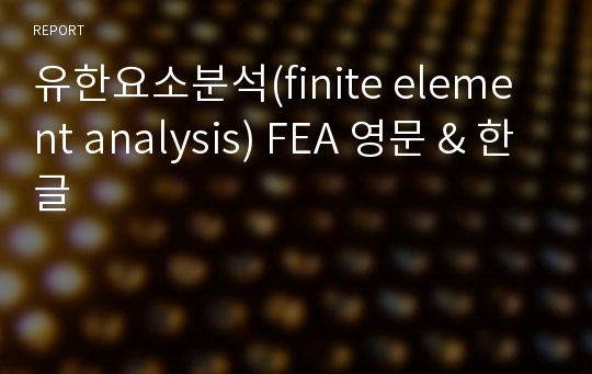 유한요소분석(finite element analysis) FEA 영문 &amp; 한글