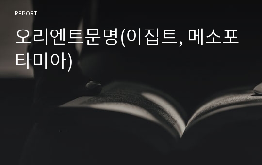 오리엔트문명(이집트, 메소포타미아)