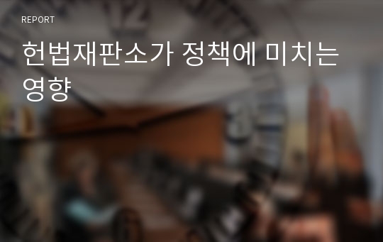 헌법재판소가 정책에 미치는 영향