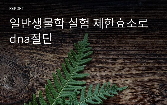 일반생물학 실험 제한효소로 dna절단