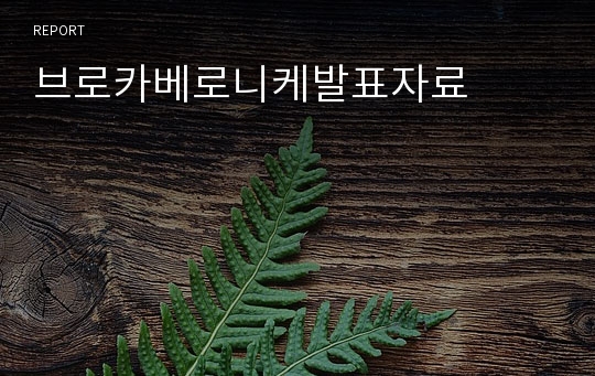 브로카베로니케발표자료