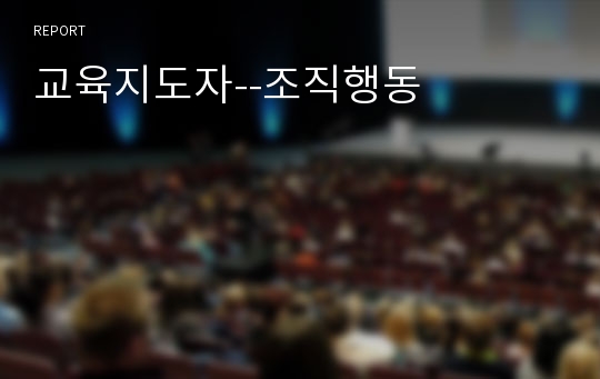 교육지도자--조직행동