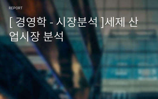 [ 경영학 - 시장분석 ]세제 산업시장 분석