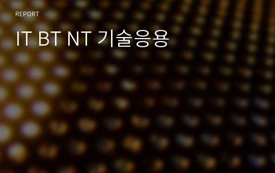 IT BT NT 기술응용