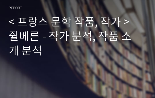 &lt; 프랑스 문학 작품, 작가 &gt; 쥘베른 - 작가 분석, 작품 소개 분석