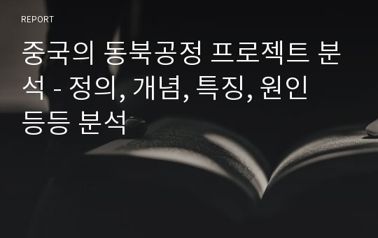 중국의 동북공정 프로젝트 분석 - 정의, 개념, 특징, 원인 등등 분석