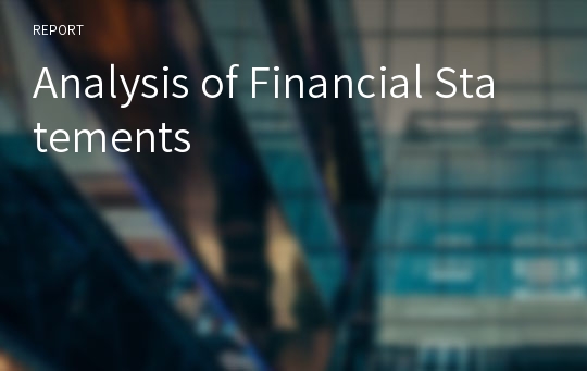 Analysis of Financial Statements