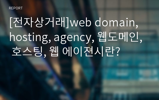 [전자상거래]web domain, hosting, agency, 웹도메인, 호스팅, 웹 에이젼시란?
