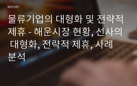 물류기업의 대형화 및 전략적제휴 - 해운시장 현황, 선사의 대형화, 전략적 제휴, 사례 분석