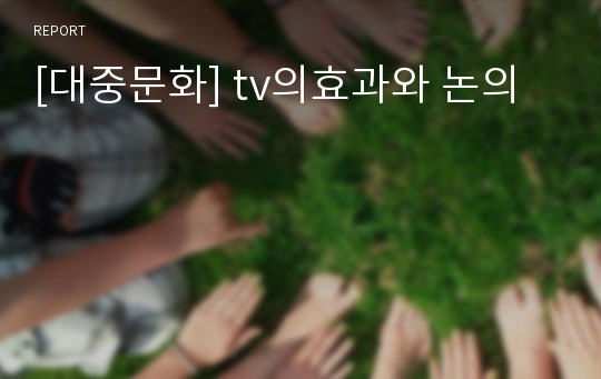 [대중문화] tv의효과와 논의