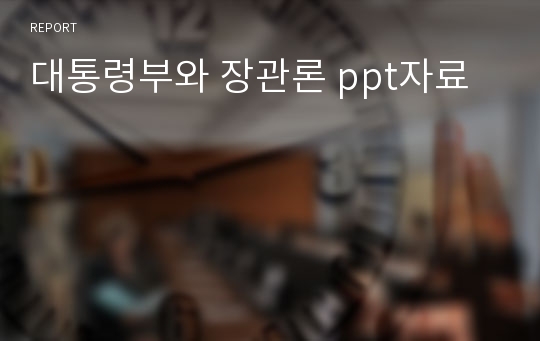 대통령부와 장관론 ppt자료