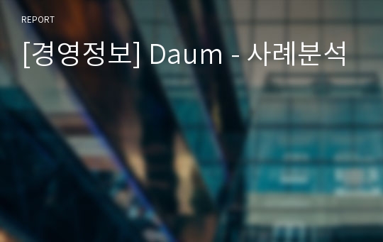 [경영정보] Daum - 사례분석