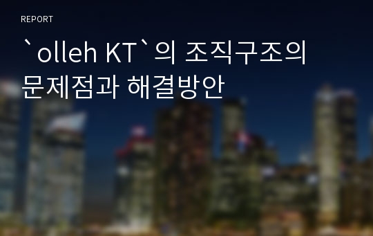 `olleh KT`의 조직구조의 문제점과 해결방안