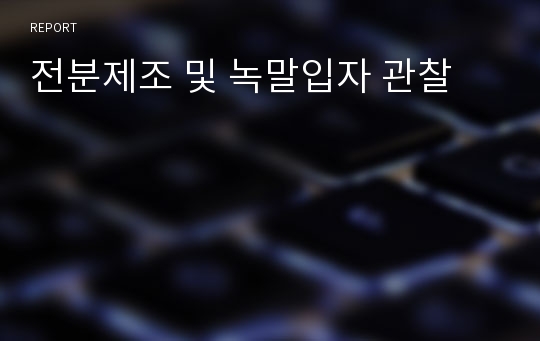 전분제조 및 녹말입자 관찰