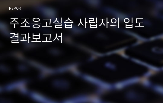 주조응고실습 사립자의 입도 결과보고서