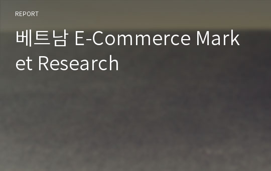 베트남 E-Commerce Market Research