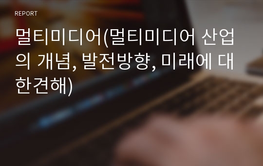 멀티미디어(멀티미디어 산업의 개념, 발전방향, 미래에 대한견해)