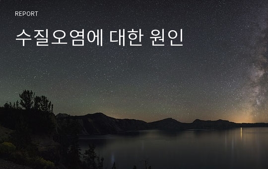 수질오염에 대한 원인