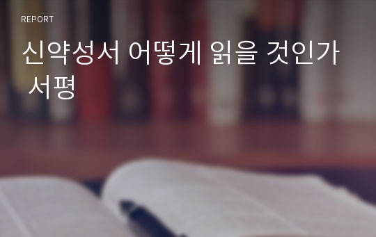 신약성서 어떻게 읽을 것인가 서평