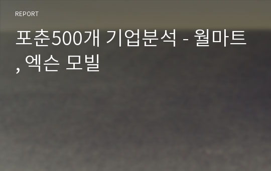 포춘500개 기업분석 - 월마트, 엑슨 모빌